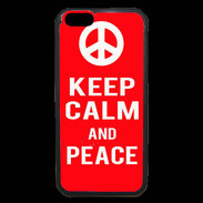 Coque iPhone 6 Premium Keep Calm Peace Rouge