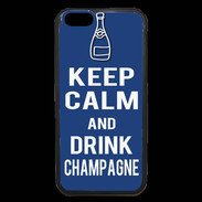 Coque iPhone 6 Premium Keep Calm Drink Champagne Bleu