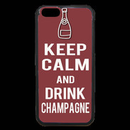 Coque iPhone 6 Premium Keep Calm Drink Champagne Brique