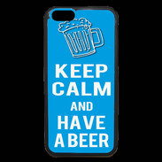 Coque iPhone 6 Premium Keep Calm Have a beer Cyan