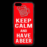 Coque iPhone 6 Premium Keep Calm Have a beer Rouge