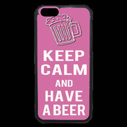 Coque iPhone 6 Premium Keep Calm Have a beer Rose