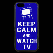 Coque iPhone 6 Premium Keep Calm Watch TV Bleu