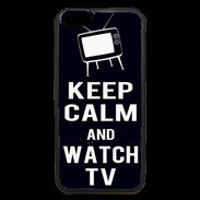 Coque iPhone 6 Premium Keep Calm Watch TV Noir