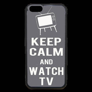 Coque iPhone 6 Premium Keep Calm Watch TV Gris