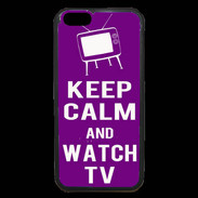 Coque iPhone 6 Premium Keep Calm Watch TV Violet