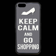 Coque iPhone 6 Premium Keep Calm go shopping Gris
