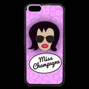 Coque iPhone 6 Premium Miss Champagne Brune