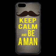 Coque iPhone 6 Premium Keep Calm Be a Man Gris