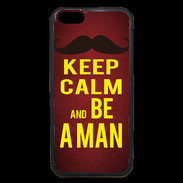Coque iPhone 6 Premium Keep Calm Be a Man Rouge