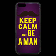 Coque iPhone 6 Premium Keep Calm Be a Man Violet