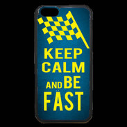 Coque iPhone 6 Premium Keep Calm and Be Fast Bleu