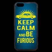 Coque iPhone 6 Premium Keep Calm and Be Furious Bleu