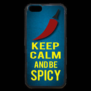 Coque iPhone 6 Premium Keep Calm and Be Spicy Bleu