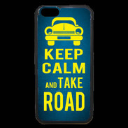 Coque iPhone 6 Premium Keep Calm and Take o road 2 Bleu