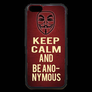 Coque iPhone 6 Premium Keep Calm and Be Anonymous Rouge