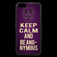 Coque iPhone 6 Premium Keep Calm and Be Anonymous Violet