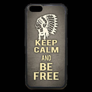 Coque iPhone 6 Premium Keep Calm and Be Free Gris