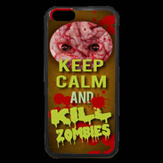 Coque iPhone 6 Premium Keep Calm and Kill Zombies Orange