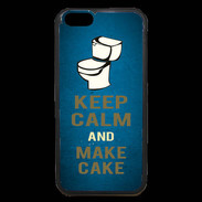 Coque iPhone 6 Premium Keep Calm and Make cake Bleu