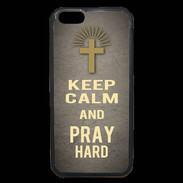 Coque iPhone 6 Premium Keep Calm and Pray Christian Gris