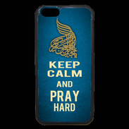 Coque iPhone 6 Premium Keep Calm and Pray Muslim Bleu