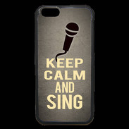Coque iPhone 6 Premium Keep Calm and Sing Gris