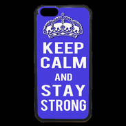 Coque iPhone 6 Premium Keep Calm and Stay strong Bleu
