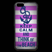 Coque iPhone 6 Premium Keep Calm and Think Beach Rose