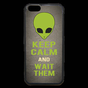 Coque iPhone 6 Premium Keep Calm and Wait Alien Gris