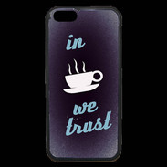 Coque iPhone 6 Premium In Coffee We trust Bleu ZG