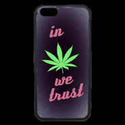 Coque iPhone 6 Premium In Weed We trust Rouge ZG