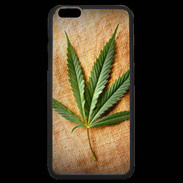 Coque iPhone 6 Plus Premium Feuille de cannabis sur toile beige