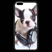 Coque iPhone 6 Plus Premium Bulldog français avec casque de musique