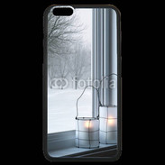 Coque iPhone 6 Plus Premium paysage hiver deux lanternes