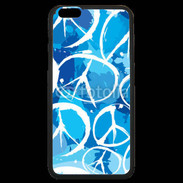 Coque iPhone 6 Plus Premium Peace and love Bleu