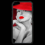 Coque iPhone 6 Plus Premium Femme élégante en noire et rouge 15