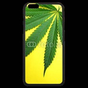 Coque iPhone 6 Plus Premium Feuille de cannabis sur fond jaune