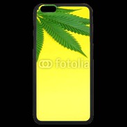 Coque iPhone 6 Plus Premium Feuille de cannabis sur fond jaune 2