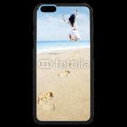 Coque iPhone 6 Plus Premium Femme sautant face à la mer