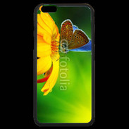 Coque iPhone 6 Plus Premium Papillon posé sur une fleur
