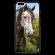 Coque iPhone 6 Plus Premium Portrait cheval arabe gris 1