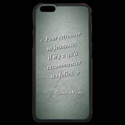 Coque iPhone 6 Plus Premium Jeuness folie Vert Citation Oscar Wilde