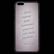 Coque iPhone 6 Plus Premium Cartes gagnantes Rose Citation Oscar Wilde