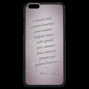 Coque iPhone 6 Plus Premium Bons heureux Rose Citation Oscar Wilde