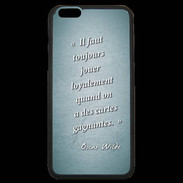 Coque iPhone 6 Plus Premium Cartes gagnantes Turquoise Citation Oscar Wilde