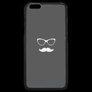 Coque iPhone 6 Plus Premium moustache gris & blanc