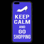 Coque iPhone 6 Plus Premium Keep Calm Go Shopping Bleu