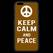 Coque iPhone 6 Plus Premium Keep Calm Peace Marron