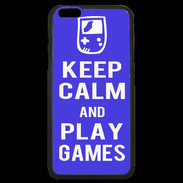 Coque iPhone 6 Plus Premium Keep Calm Play games Bleu